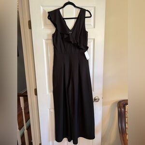 Kensie Black Sleeveless Ruffle Jumpsuit S